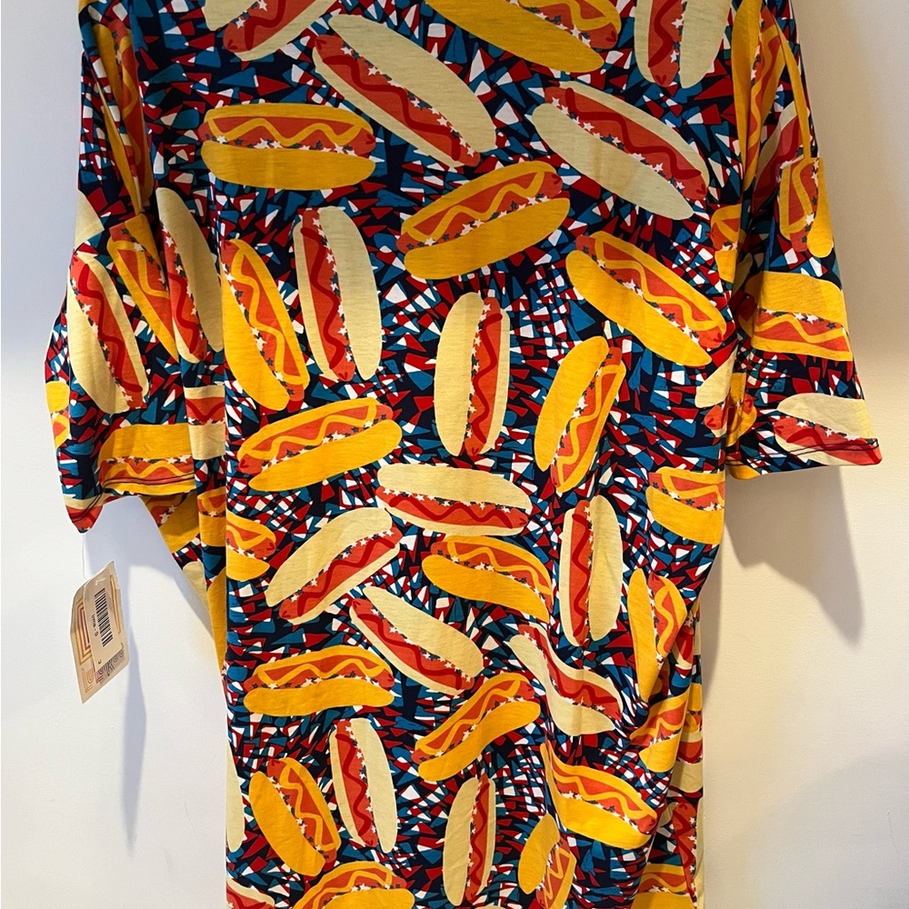 NWT Hot Dog Print tunic by Lularoe